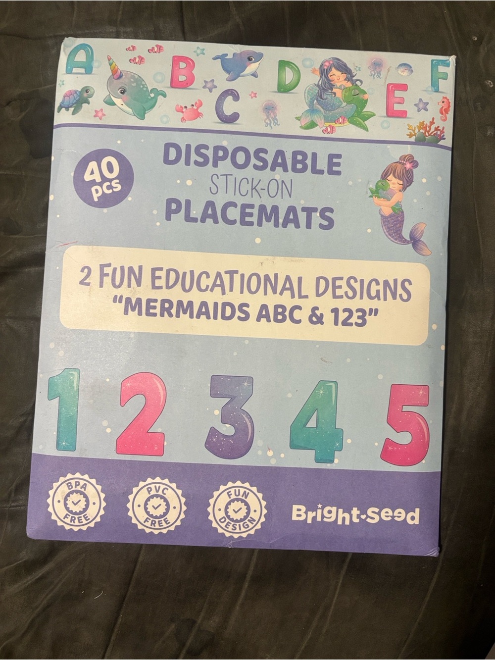 Bright Seed Mermaid ABC & Numbers Placemat Set